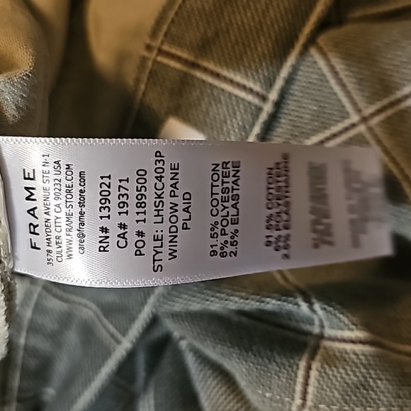 NWT Frame Le High Skinny Crop Window Pane Plaid Pants - Picture 5 of 6